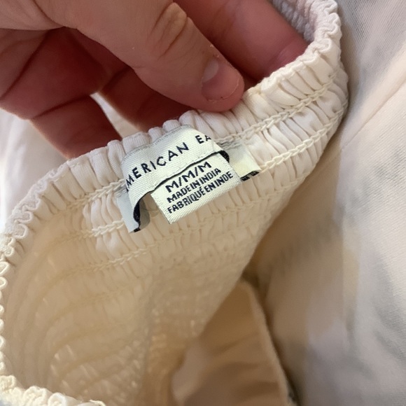 American Eagle White Embroidered Halter Jumpsuit - Picture 4 of 5